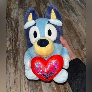 Valentine’s Day Bluey 9in Plush Toy With Red Sparkly Heart